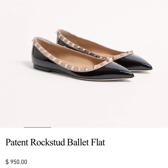 Valentino Garavani Rockstud Patent Leather Ballet Flats